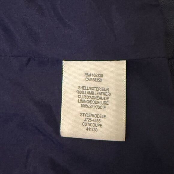 Joie Lamb Leather Navy Morton Jacket - Picture 5 of 6